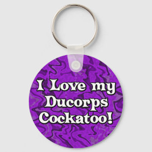 Crazy Purple I Love my Ducorps Cockatoo Keychain