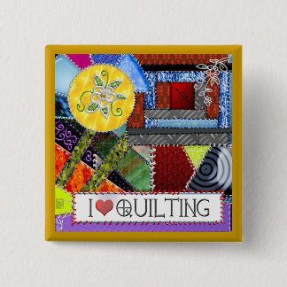 crazy quilt 15 cm square badge