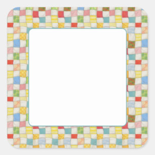 CRAZY QUILT 1.5" Square Matte Stickers