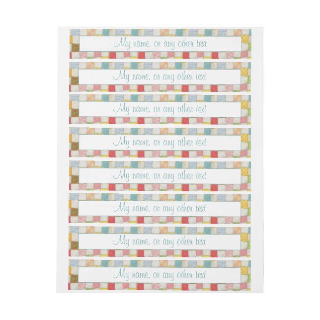 CRAZY QUILT 1"x7.25" Really Wide Labels (Sheet)