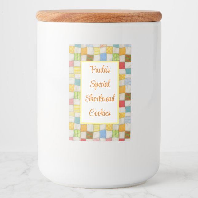 CRAZY QUILT 2x3 Food Container Label II / Vertical (Front)