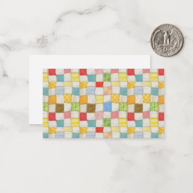 CRAZY QUILT 3.5x2 Flat Card / Horizontal (Front/Back In Situ)