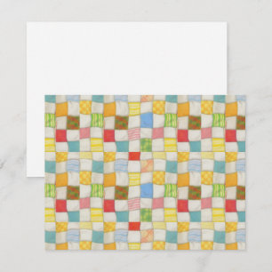 CRAZY QUILT 4.25x5.5 Flat Card / Horizontal
