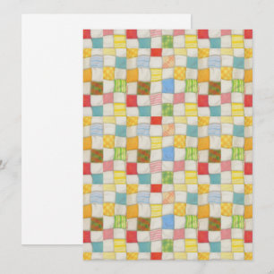 CRAZY QUILT 5.5x7.5 Flat Card / Vertical