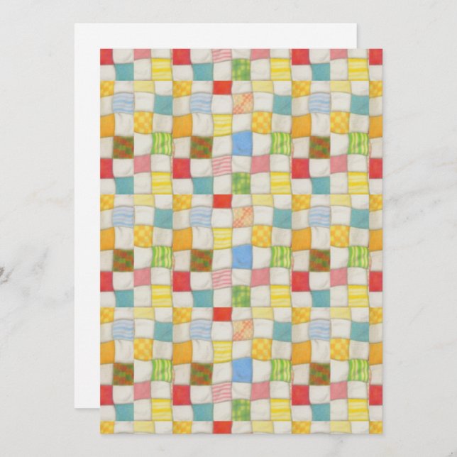 CRAZY QUILT 5.5x7.5 Flat Card / Vertical (Front/Back)