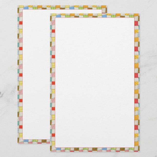 CRAZY QUILT 5.5x8.5 Stationery (Front/Back)