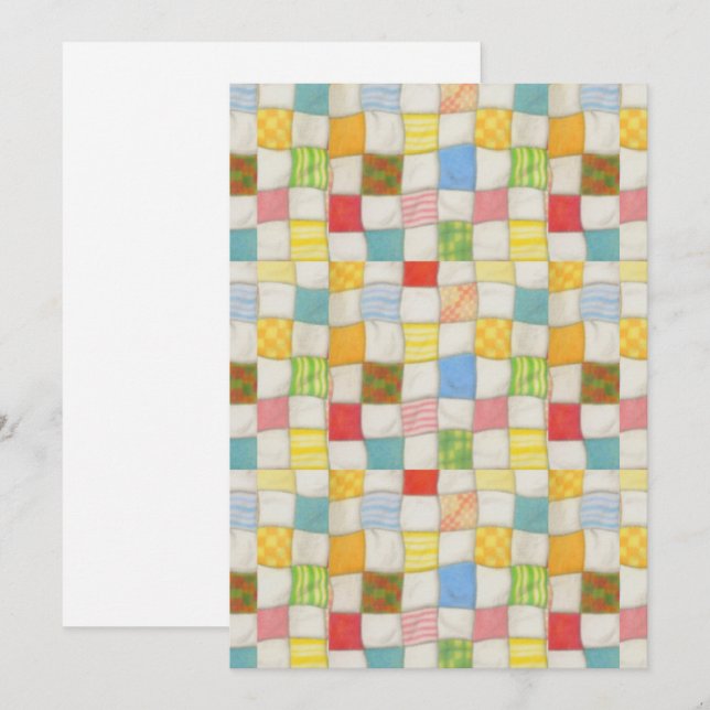 CRAZY QUILT 5x7 Flat Card / Vertical (Front/Back)