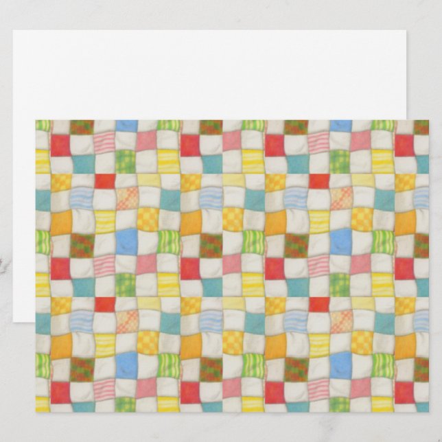 CRAZY QUILT 6.5x8.75 Flat Card / Horizontal (Front/Back)