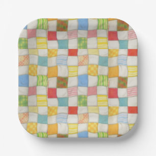 CRAZY QUILT 7" Square Paper Plates