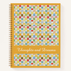 CRAZY QUILT 8.5x11 Notebook + Text Gold