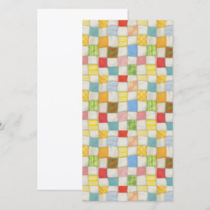 CRAZY QUILT 8x4 Flat Card / Vertical