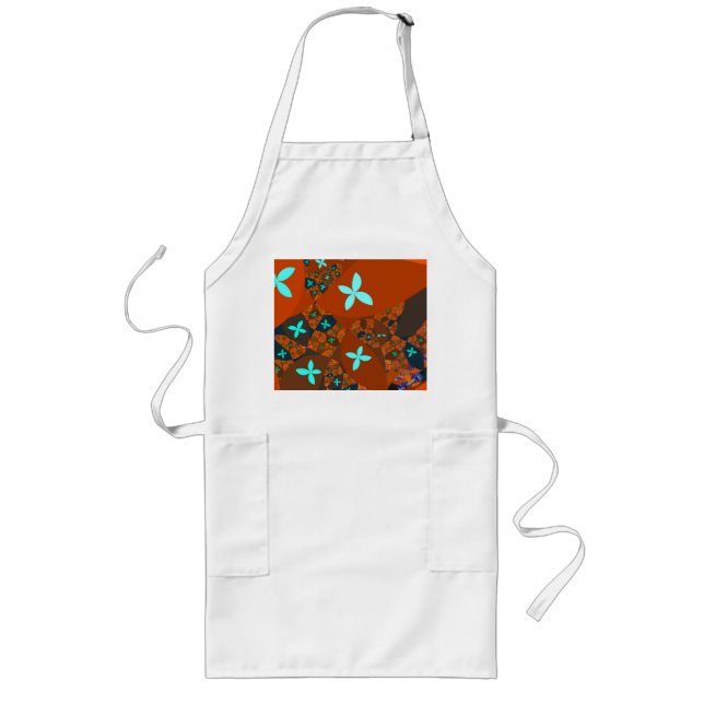 Crazy Quilt Abstract Fractal Design Long Apron (Front)