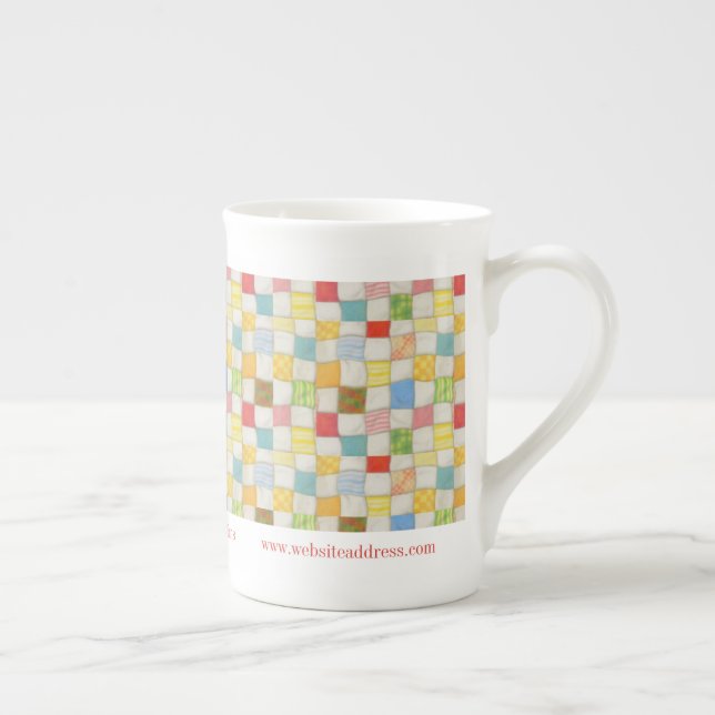 CRAZY QUILT Business ID Bone China Mug (Right)
