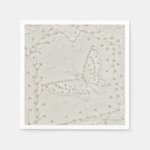 Crazy Quilt Embroidered Design Napkins