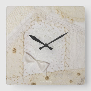 Crazy Quilt Embroidery Design Wall Clock