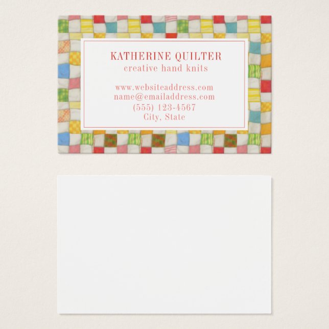 CRAZY QUILT Euro Business Card II  (Front & Back)