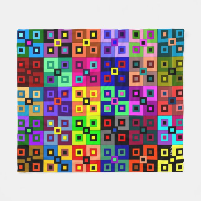 Crazy Quilt Fleece Blanket (Front (Horizontal))