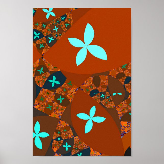 Crazy Quilt Fractal Abstract Poster (Front)
