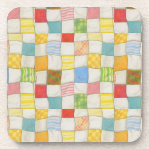 CRAZY QUILT Hard Plastic Coasters