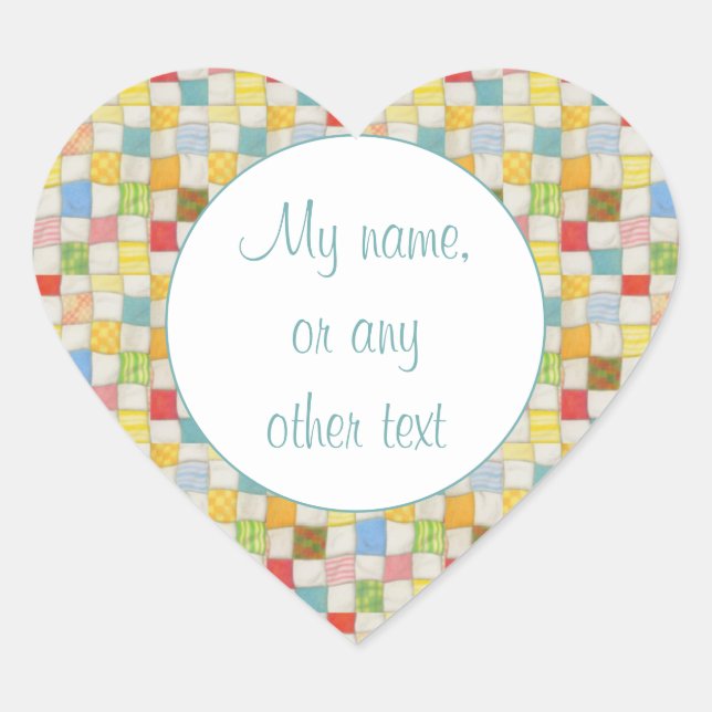 CRAZY QUILT Heart Matte Stickers (Front)