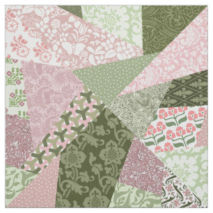 "Crazy Quilt" Imitation Patchwork Fabric