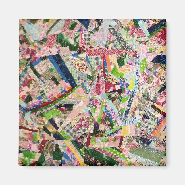 Crazy Quilt in Spring Colours Magnet (Front)