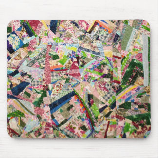 Crazy Quilt in Spring Colours Mouse Mat