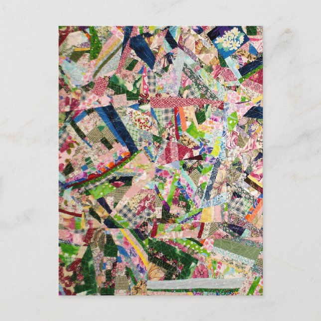 Crazy Quilt in Spring Colours Postcard (Front)