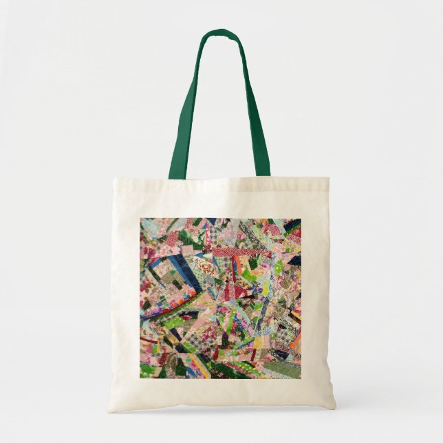 Crazy Quilt in Spring Colours Tote Bag (Front)