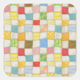 CRAZY QUILT Large Square Stickers
