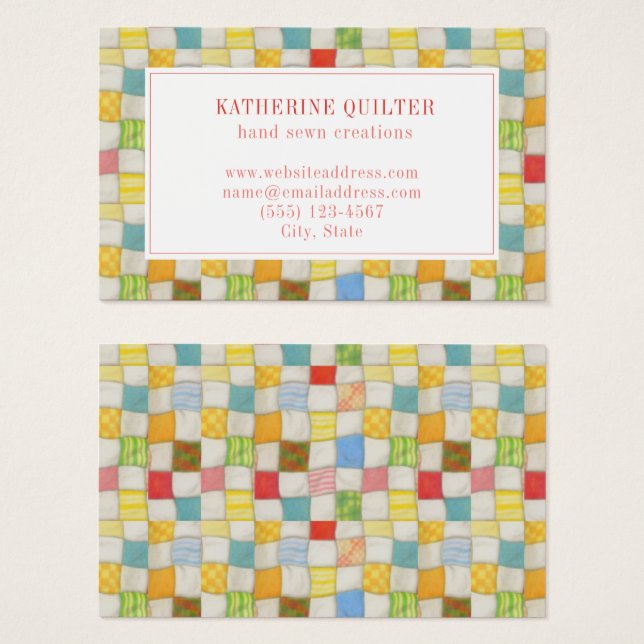CRAZY QUILT Oceana 3.54x2.165 Business Card  (Front & Back)