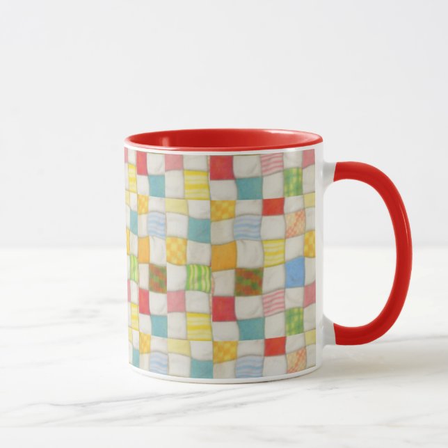 CRAZY QUILT Red Combo Mug (Right)