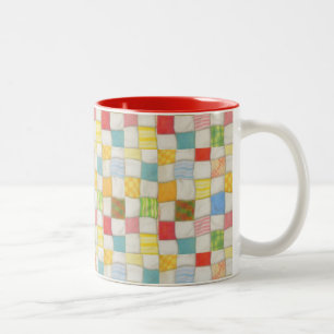 CRAZY QUILT Red Two-Tone Mug