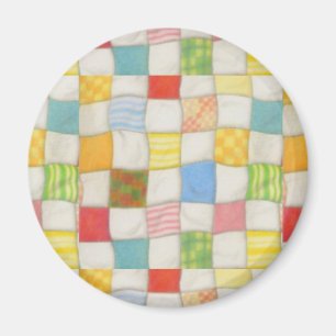 CRAZY QUILT Round Magnet