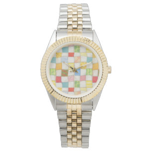 CRAZY QUILT Two-Tone Bracelet Watch