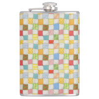 CRAZY QUILT Wrapped Flask