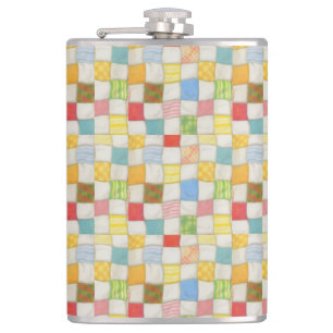 CRAZY QUILT Wrapped Flask