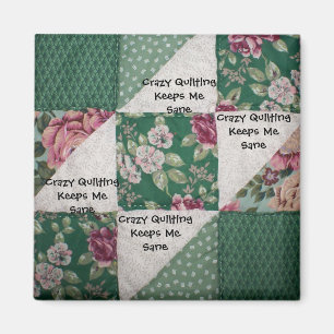 Crazy Quilting Square Magnet