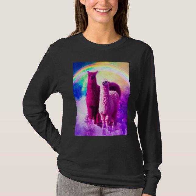 Crazy Rainbow Blade In Space T-Shirt (Front)