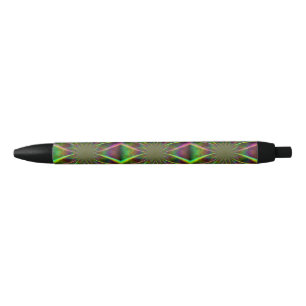 Crazy Rainbow Flower Black Ink Pen