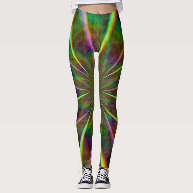 Crazy Rainbow Flower Leggings (Front)