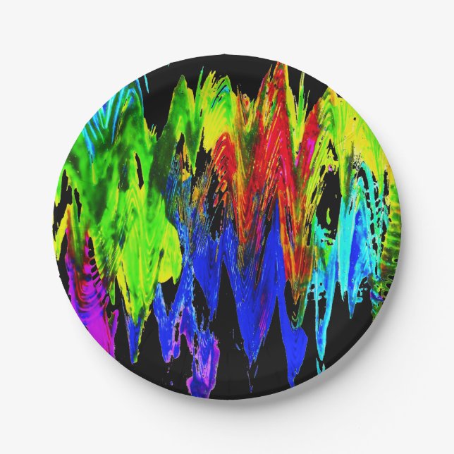 crazy rainbow paper plate (Front)