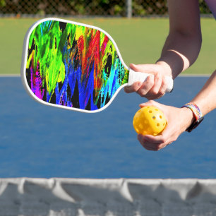 crazy rainbow pickleball paddle
