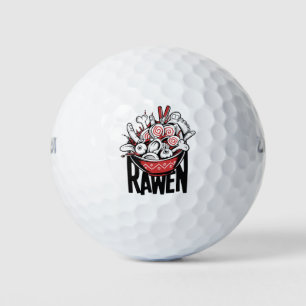Crazy Ramen Noodle Zombie Design Golf Balls