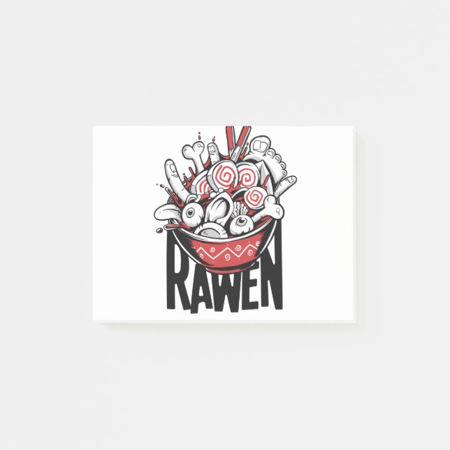 Crazy Ramen Noodle Zombie Design Post-it Notes (Front)