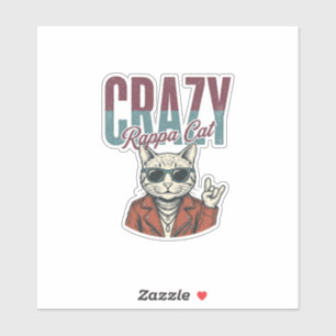 Crazy Rappa Cat Vintage Engraving T-Shirt Design_1
