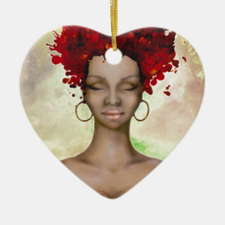 Crazy Red Hair Morning Ceramic Tree Decoration