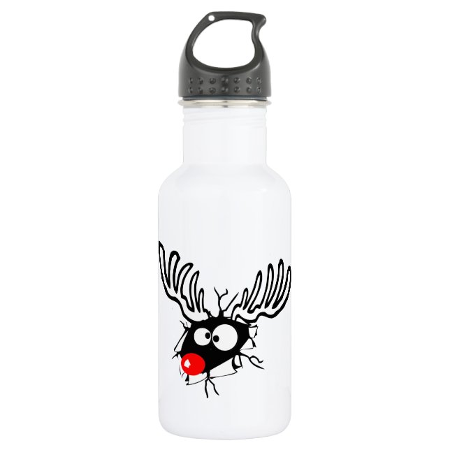Crazy Red Nosed Reindeer 532 Ml Water Bottle (Front)