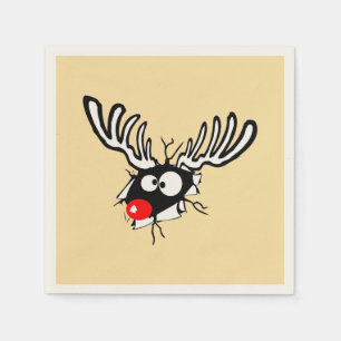 Crazy Red Nosed Reindeer Napkin