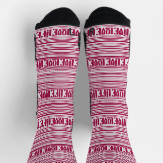 Crazy red socks: LIVE LOVE LIFE Socks